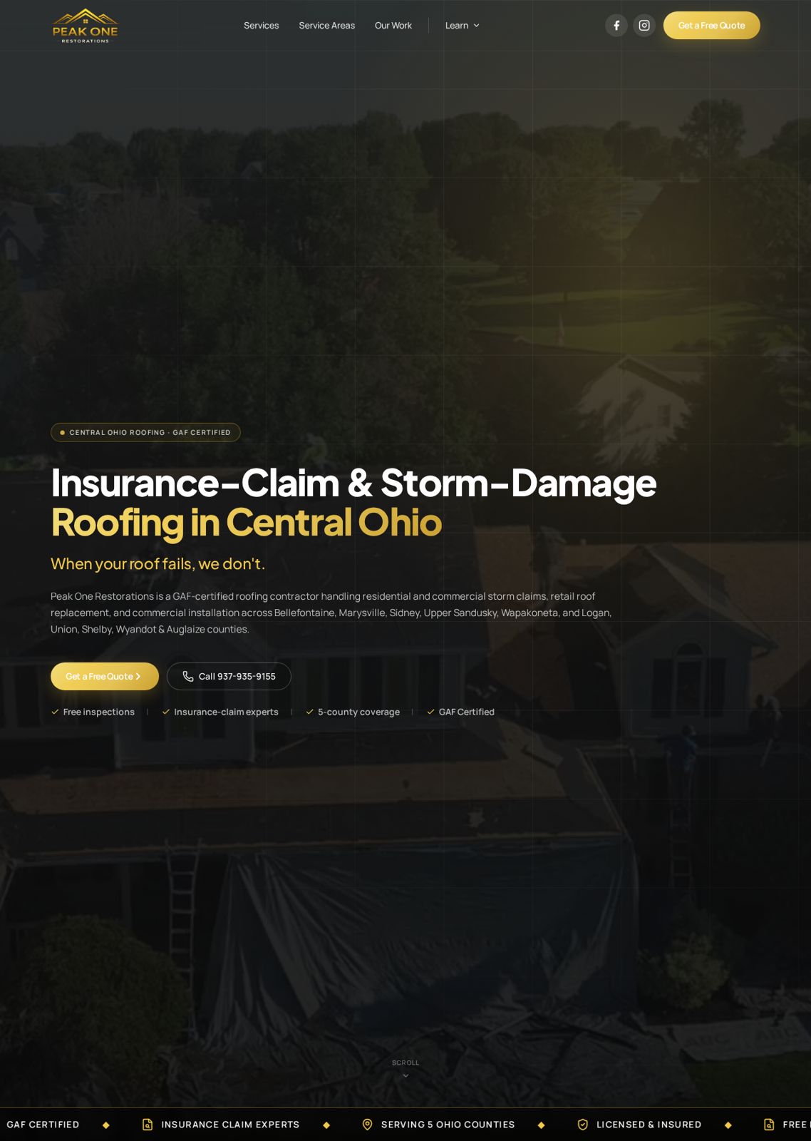 Peak One Restorations website