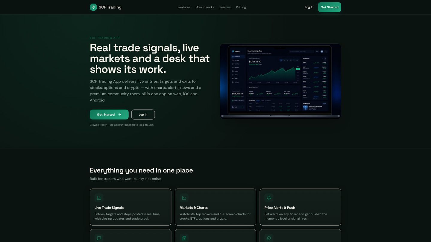 SCF Trading website